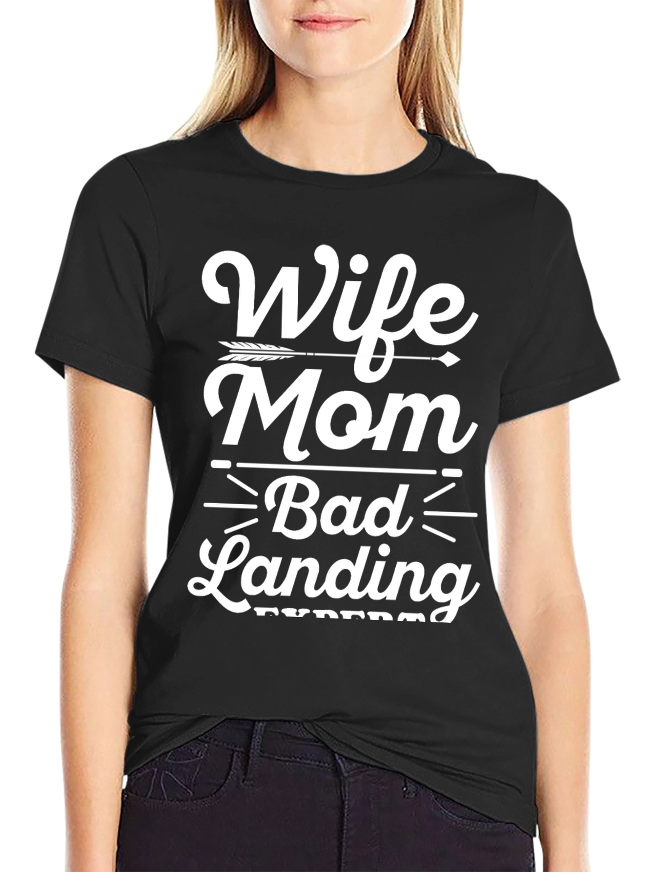 Black Wife Mom Bad Landing T-Shirt view 2