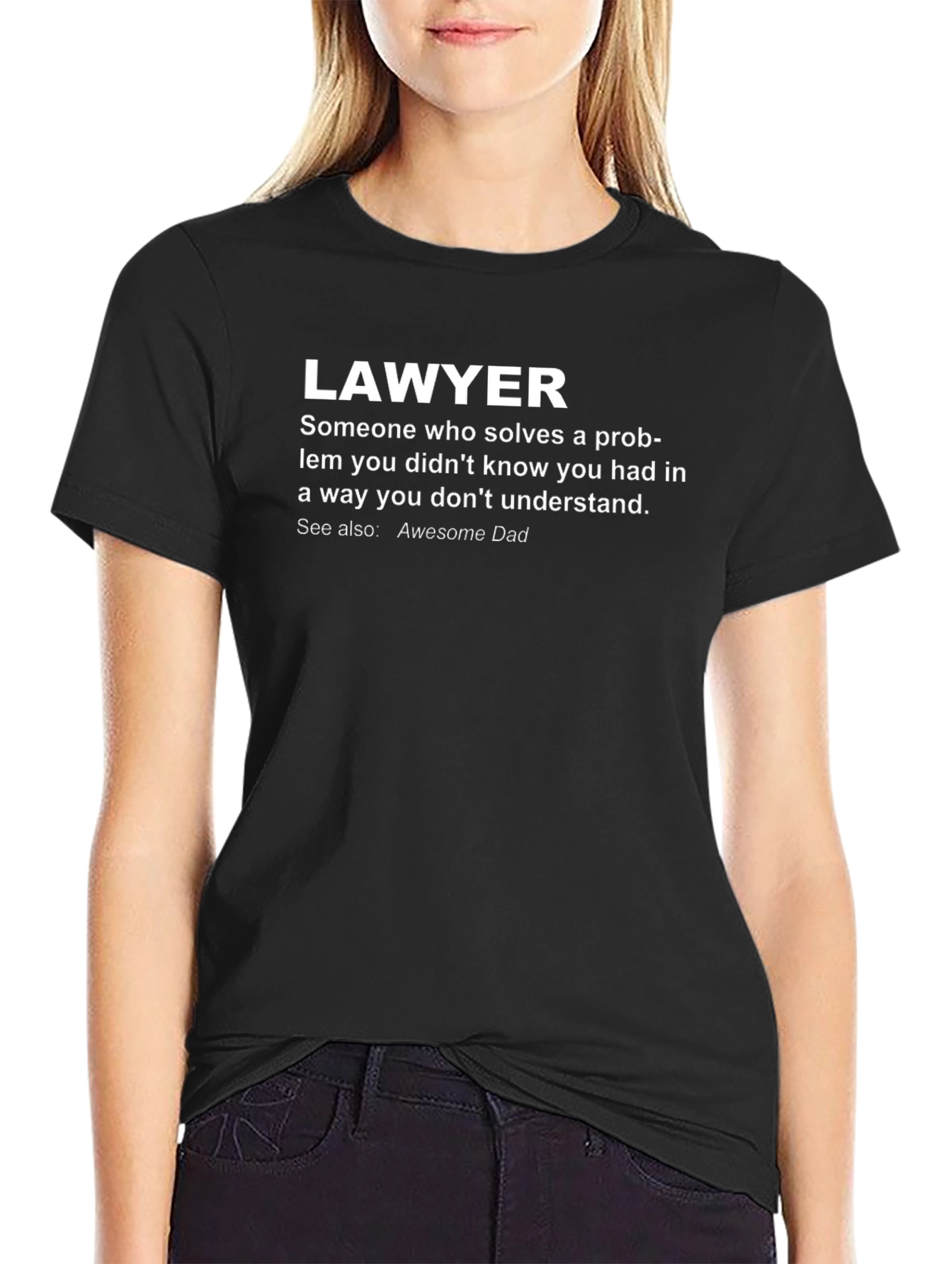 Black Lawyer Definition Black T-Shirt - Awesome Dad Tee view 2