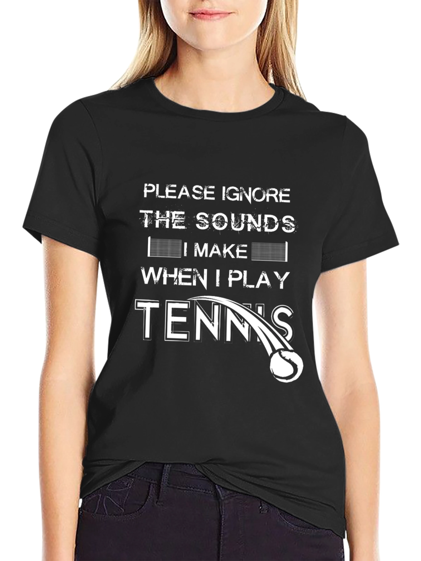 Black Funny Tennis Player T-Shirt view 2