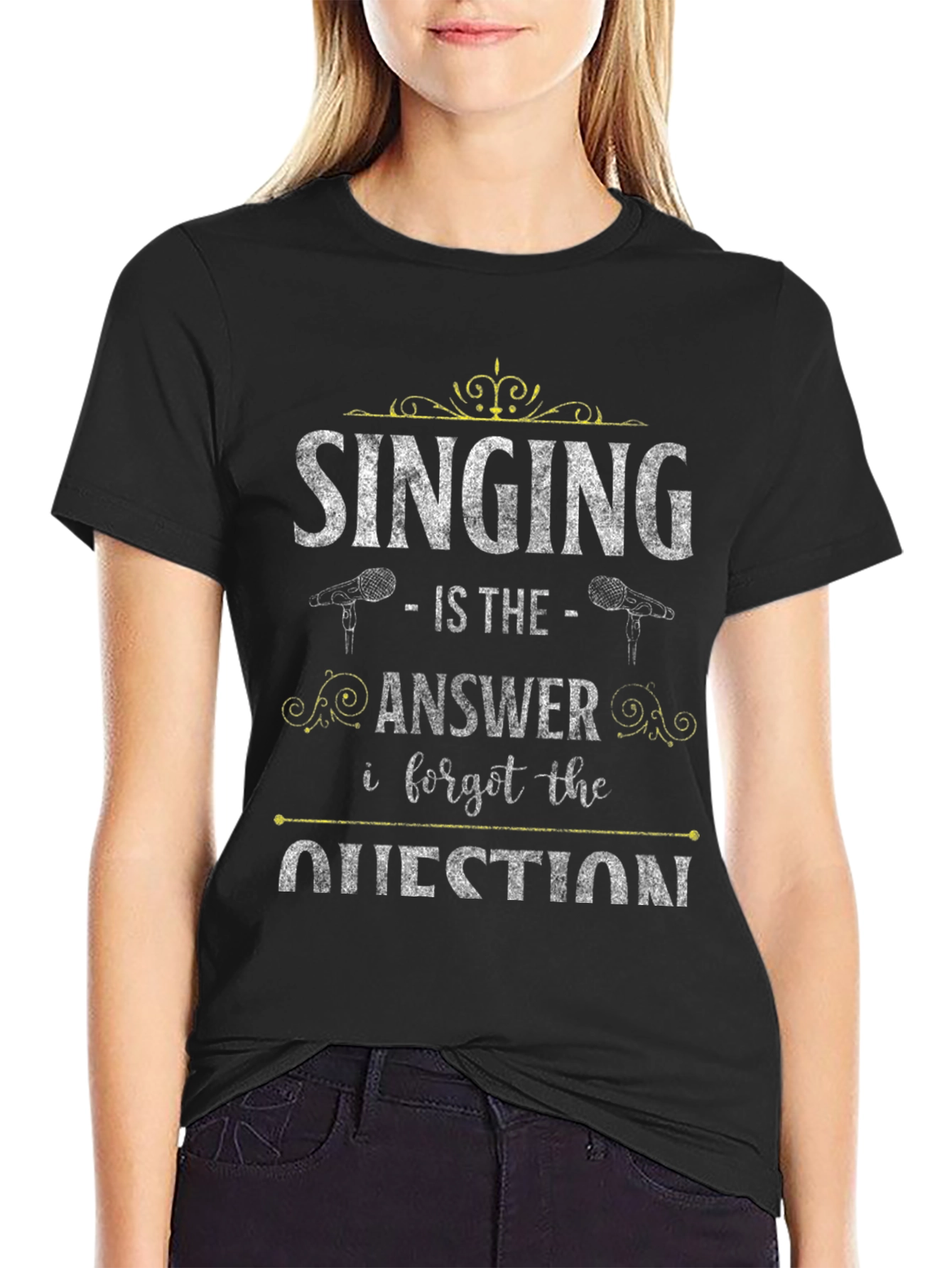 Black Singing is the Answer T-Shirt - Unisex view 2