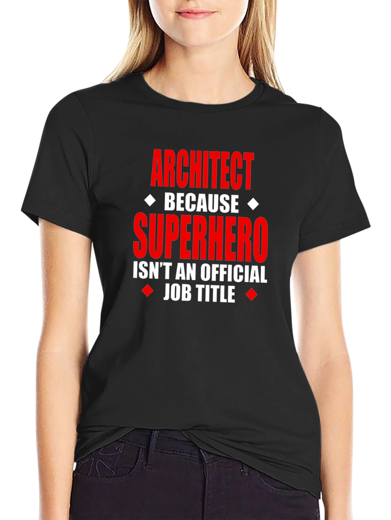 Black Architect Superhero Graphic Tee - Funny Job Title Shirt view 2