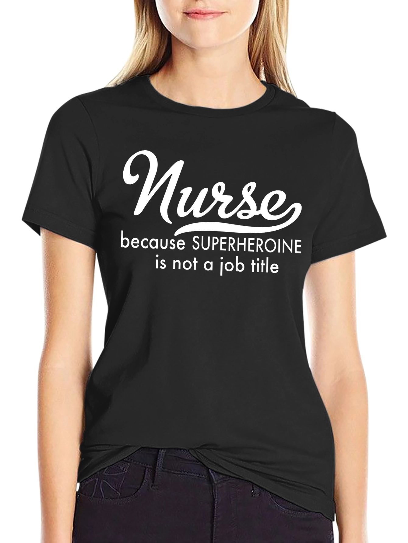 Black Nurse Superhero T-Shirt - Medical Hero Gift view 2
