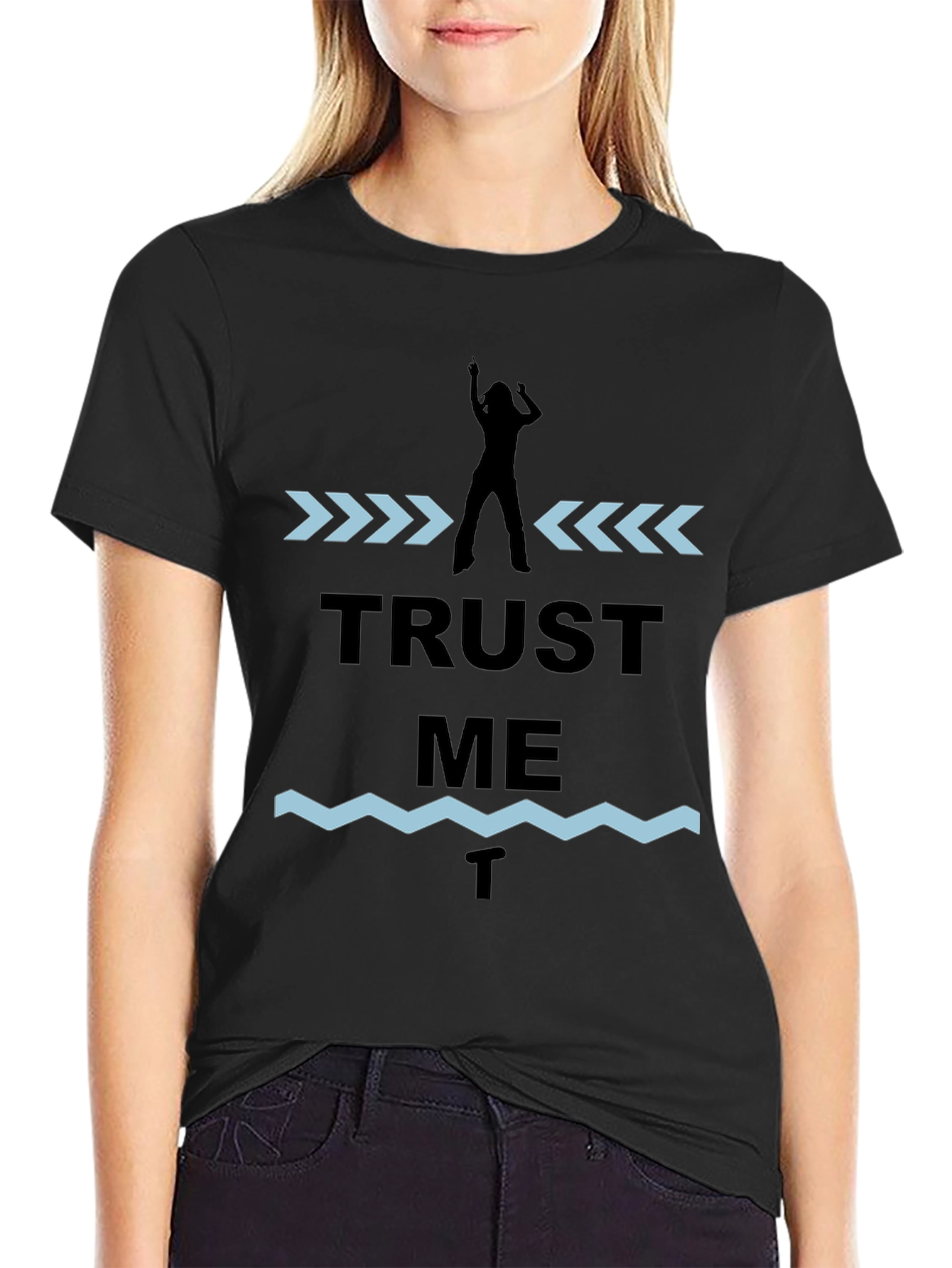 Black Trust Me T-Shirt - Novelty Graphic Tee view 2