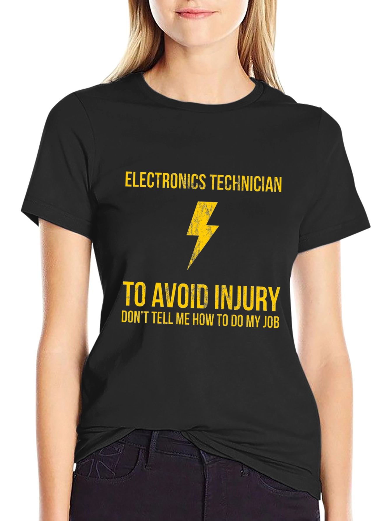 Black Electronics Technician T-Shirt - Funny Job Gift view 2