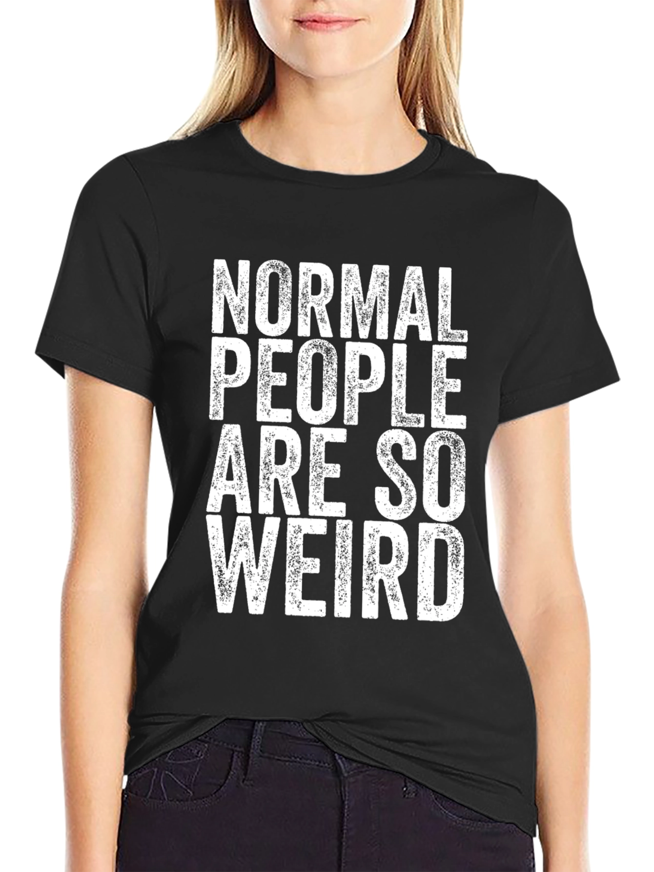 Black Normal People Are So Weird Graphic Tee view 2