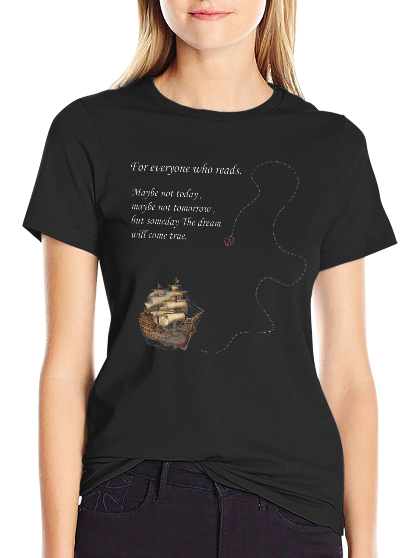 Black Inspirational Reader's Dream T-Shirt view 2
