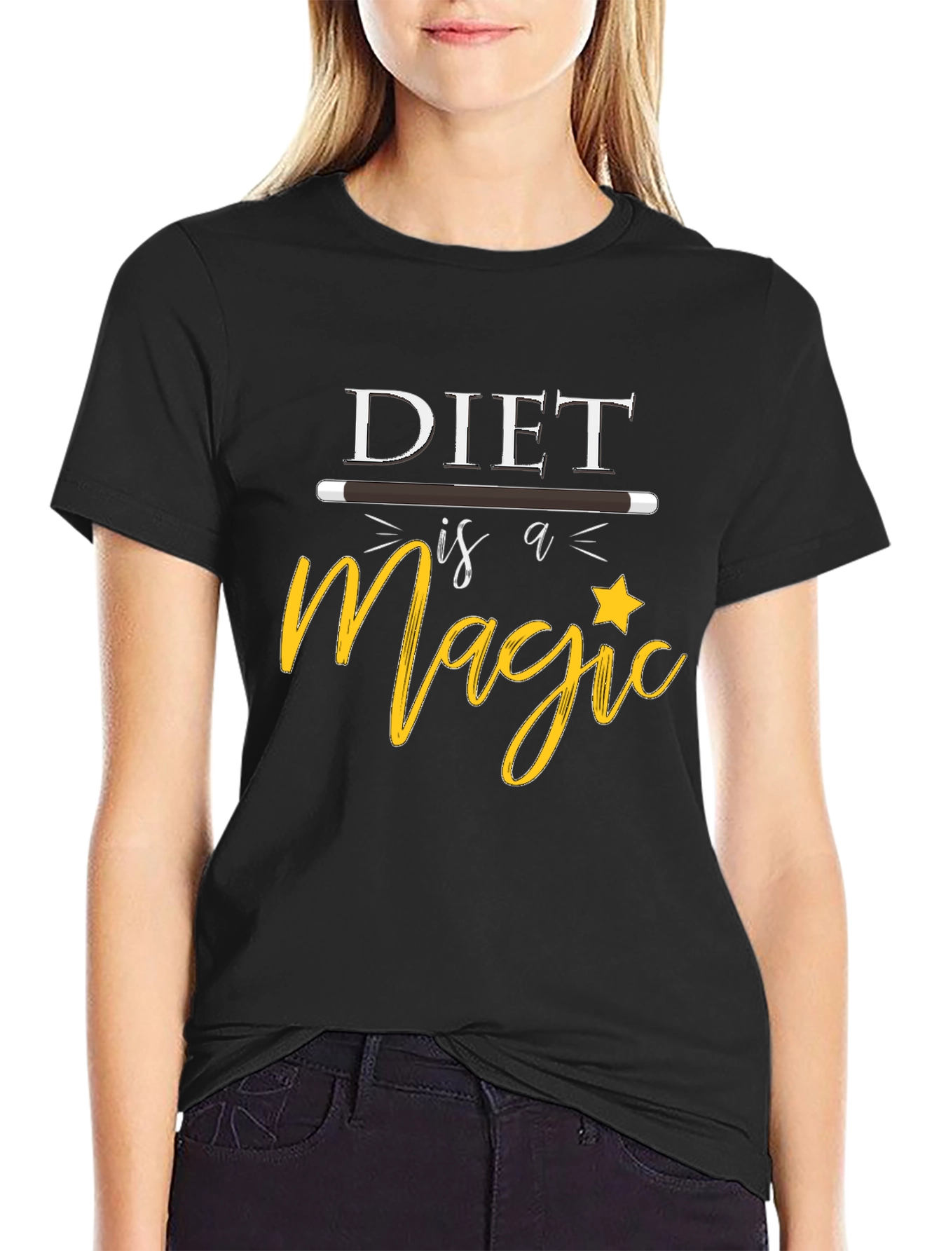 Black Diet is Magic T-Shirt view 2