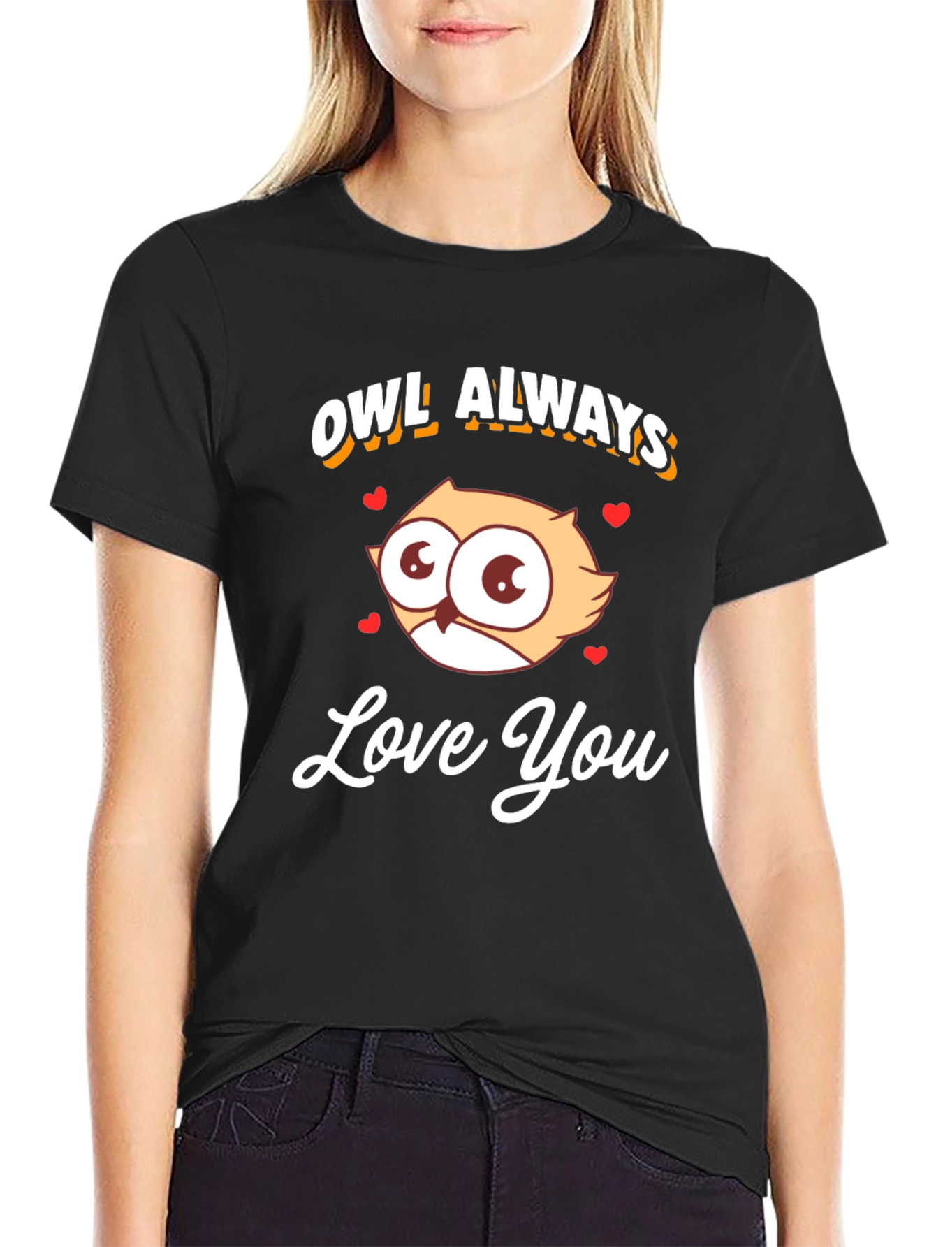 Black Owl Always Love You Graphic T-Shirt view 2