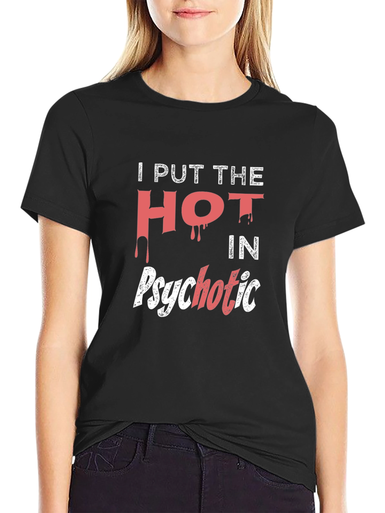 Black Hot Psychotic Black Graphic Tee view 2