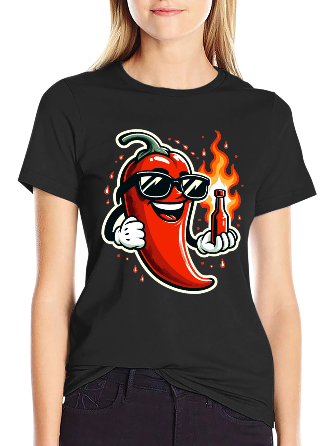 Spicy Chili Pepper Black T-Shirt - 2