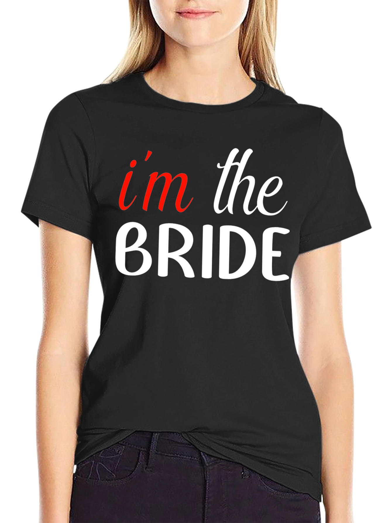 Black I'm the Bride T-Shirt - Bride To Be Tee view 2