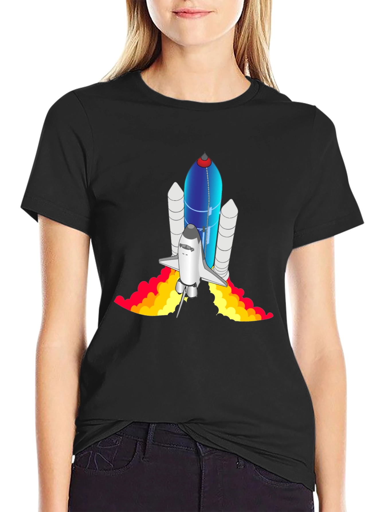 Black Space Shuttle Graphic Tee view 2