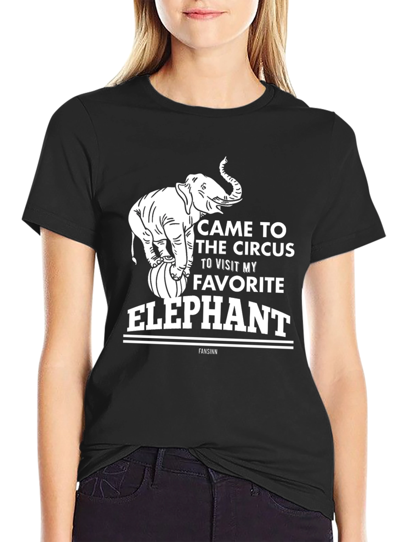 Black Circus Elephant T-Shirt view 2