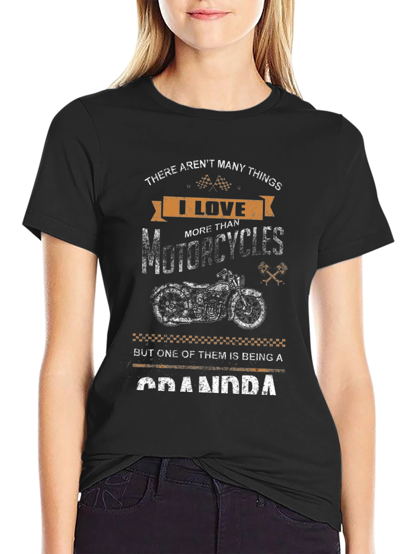 Black Motorcycle Grandpa T-Shirt view 2