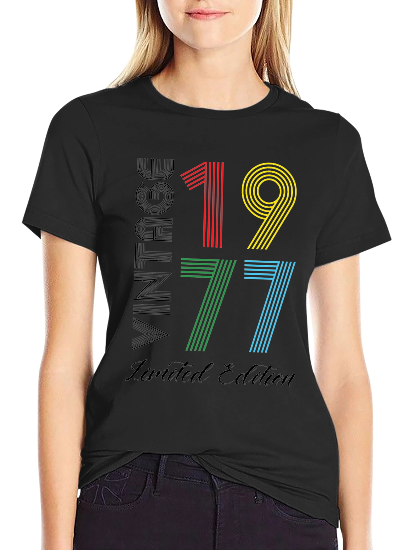 Black Vintage 1977 Limited Edition Black T-Shirt view 2