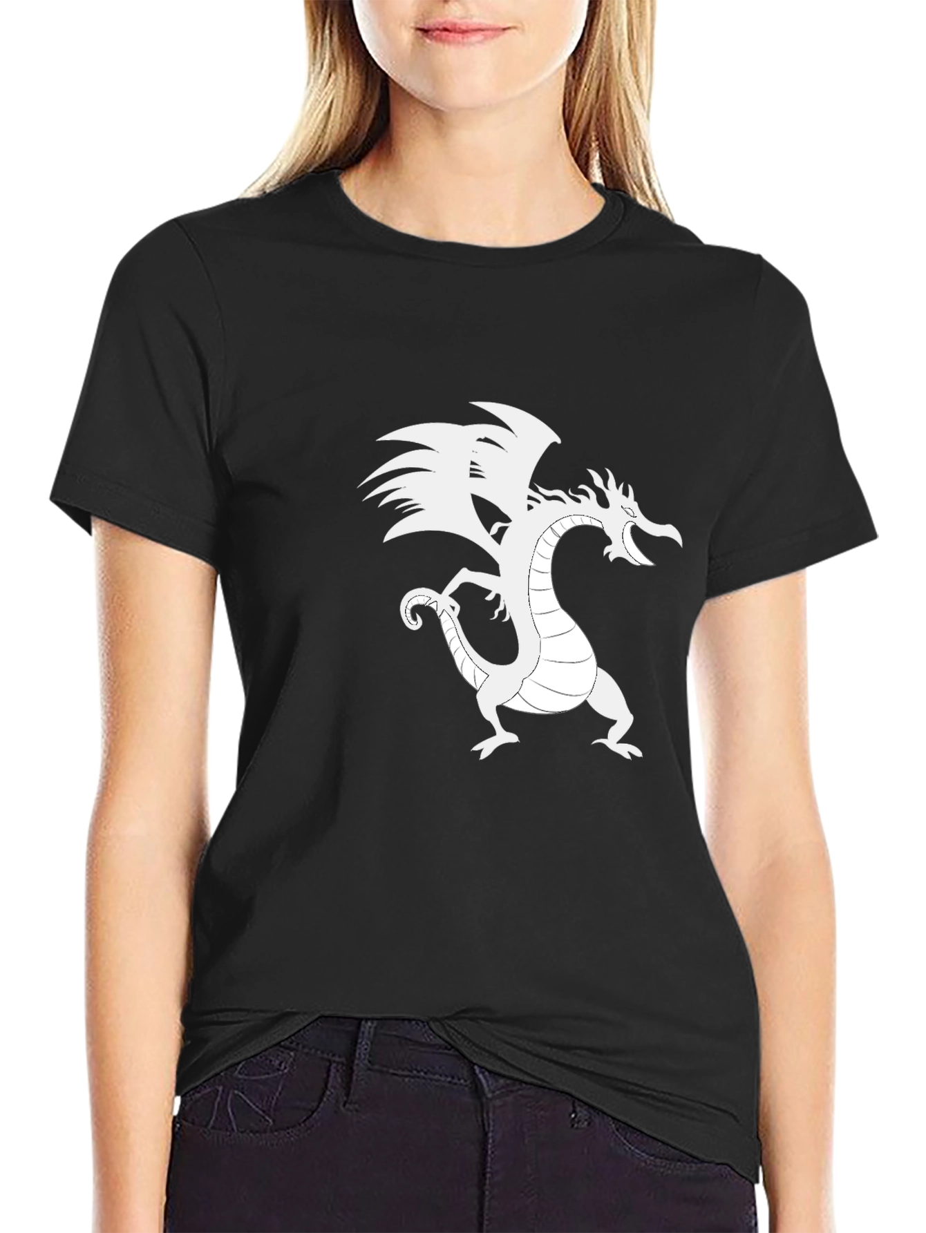 Black Dragon Graphic T-Shirt - Black Cotton Tee view 2