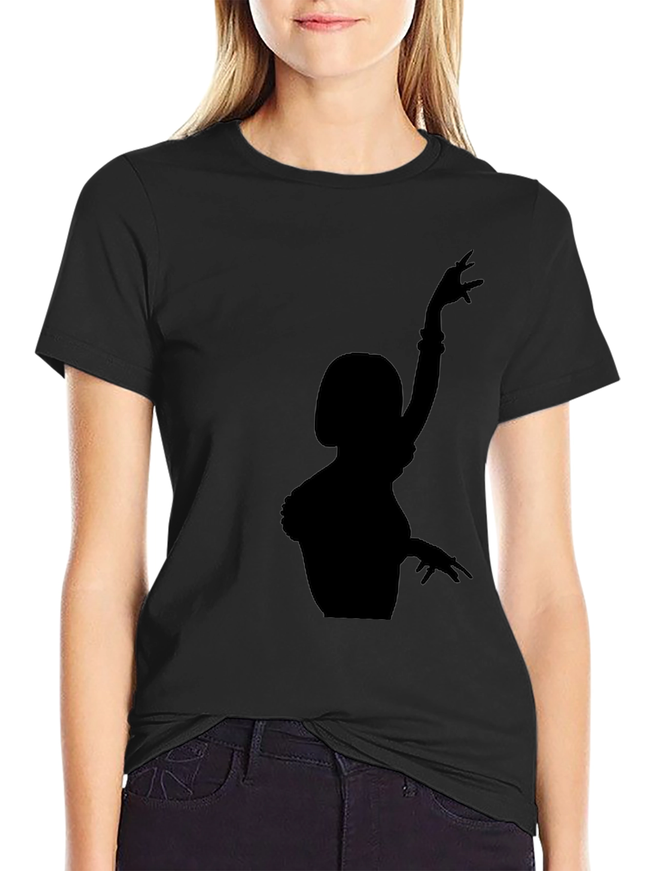 Black Silhouette Dancer Black T-Shirt view 2