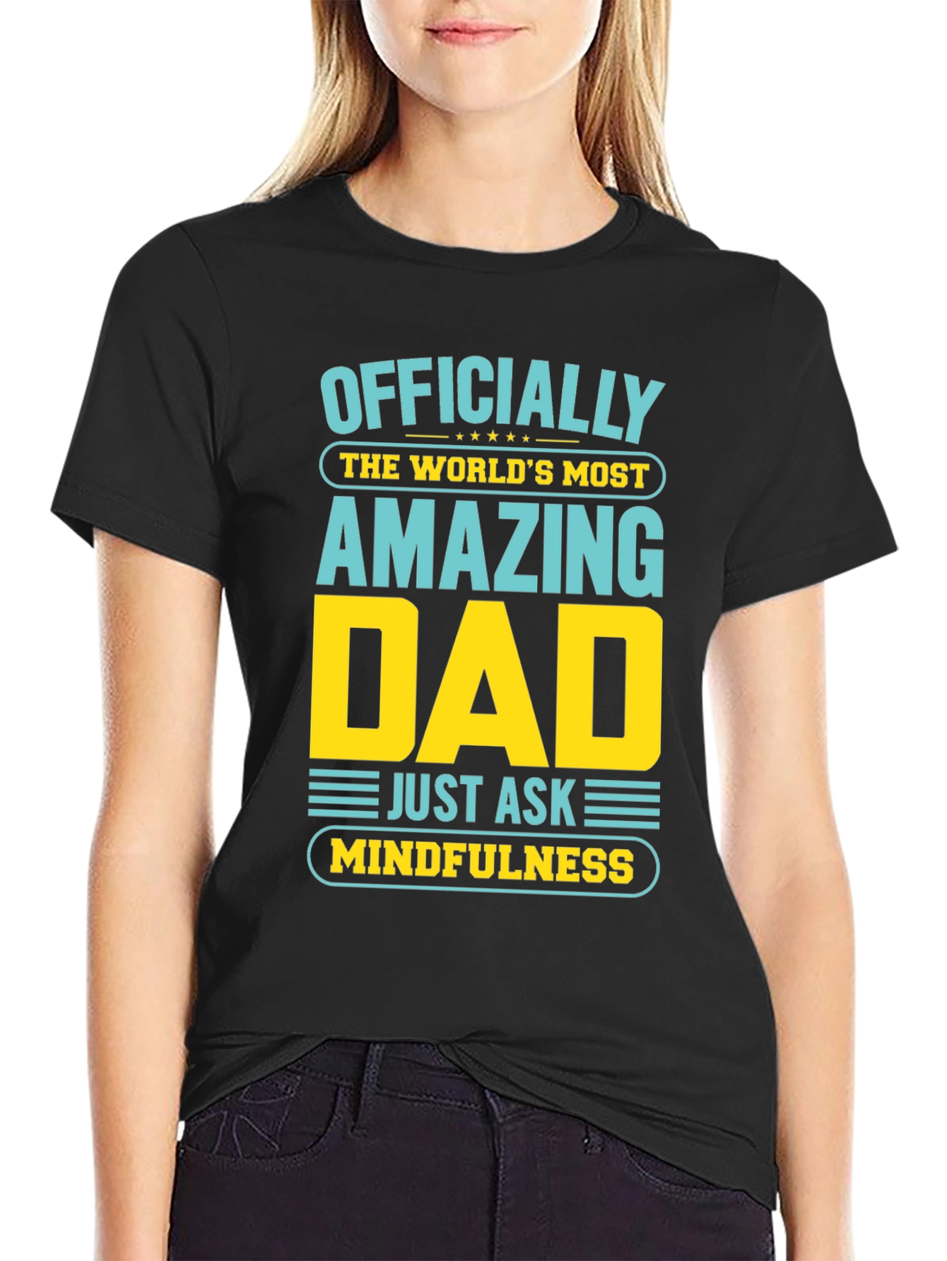 Black Officially Amazing Dad Graphic T-Shirt view 2