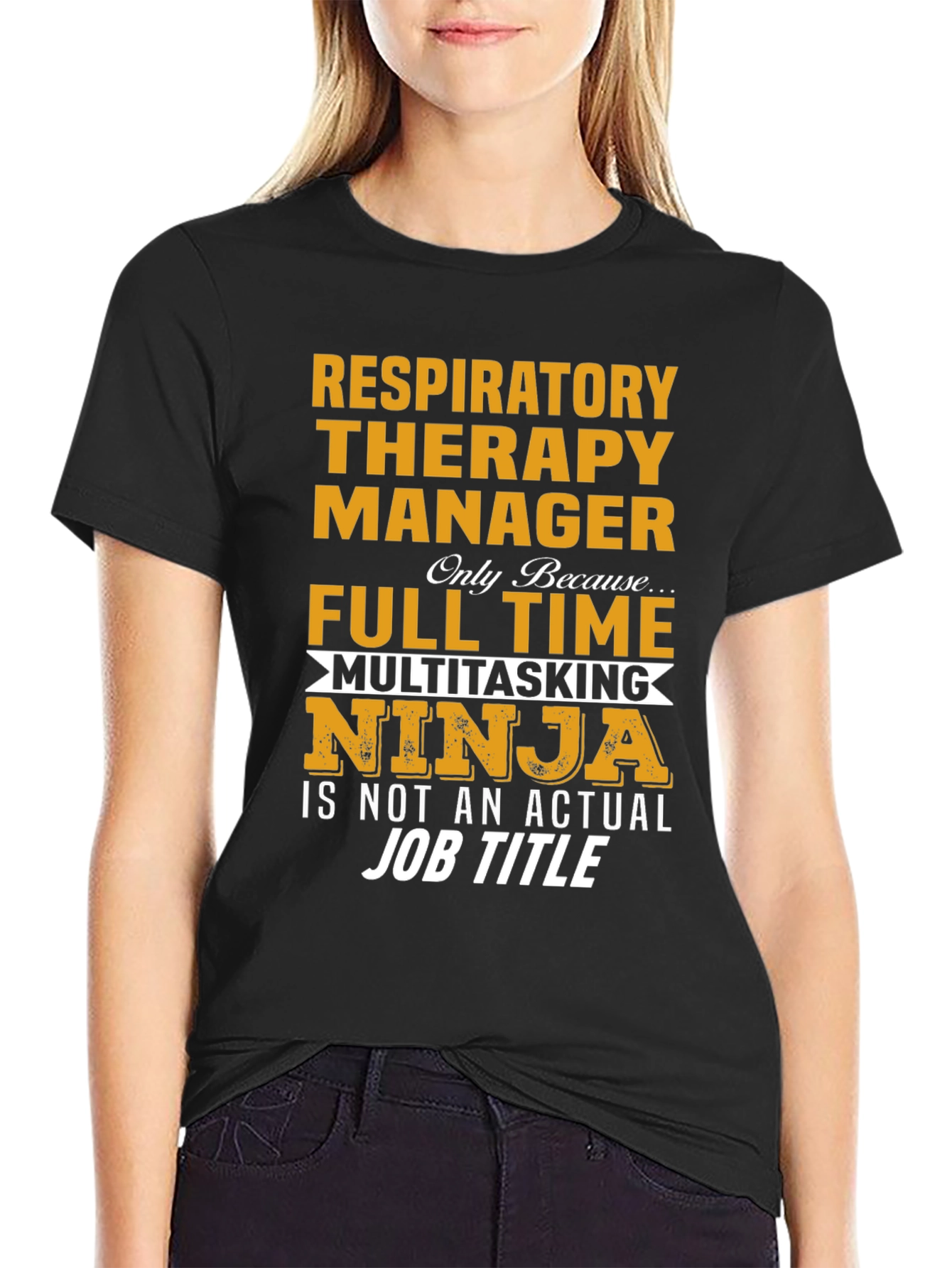Black Respiratory Therapy Manager Ninja T-Shirt view 2