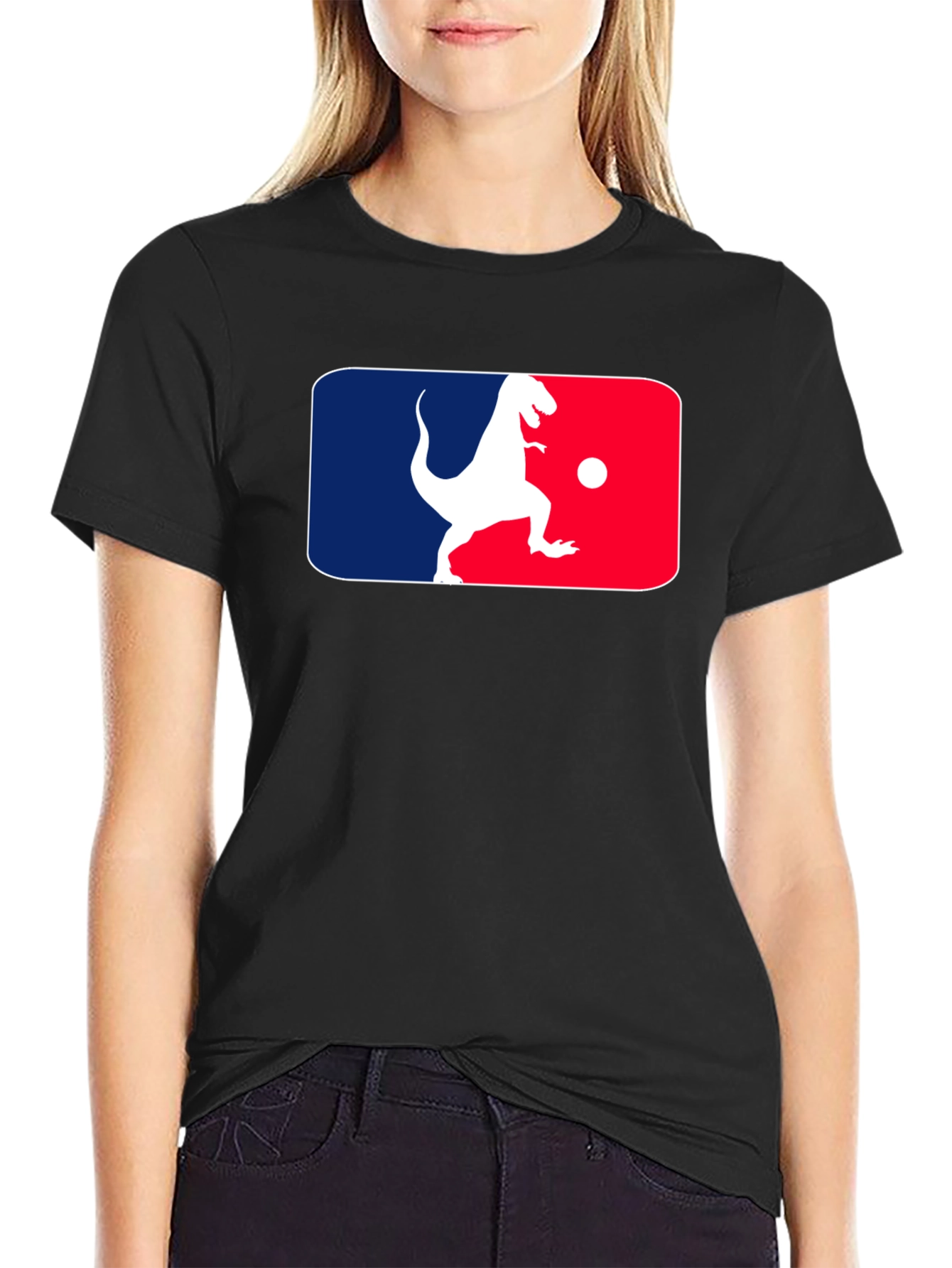 Black Dino Baseball T-Shirt view 2