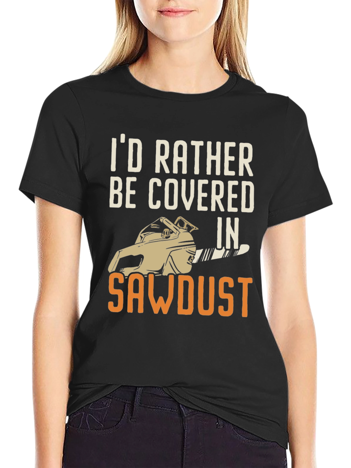 Black Sawdust Chainsaw Graphic T-Shirt - Lumberjack Apparel view 2