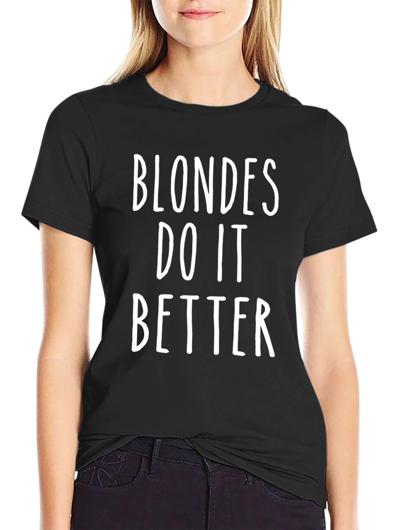Black Blondes Do It Better Graphic Tee - Trendy Statement T-Shirt view 2