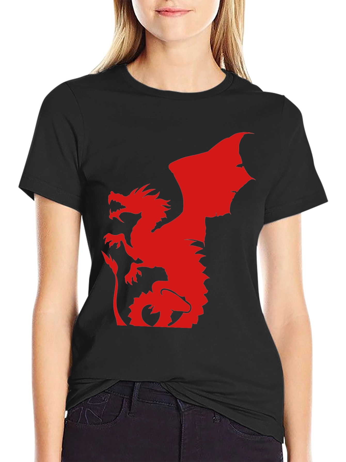 Black Red Dragon Graphic Tee - Bold & Unique! view 2