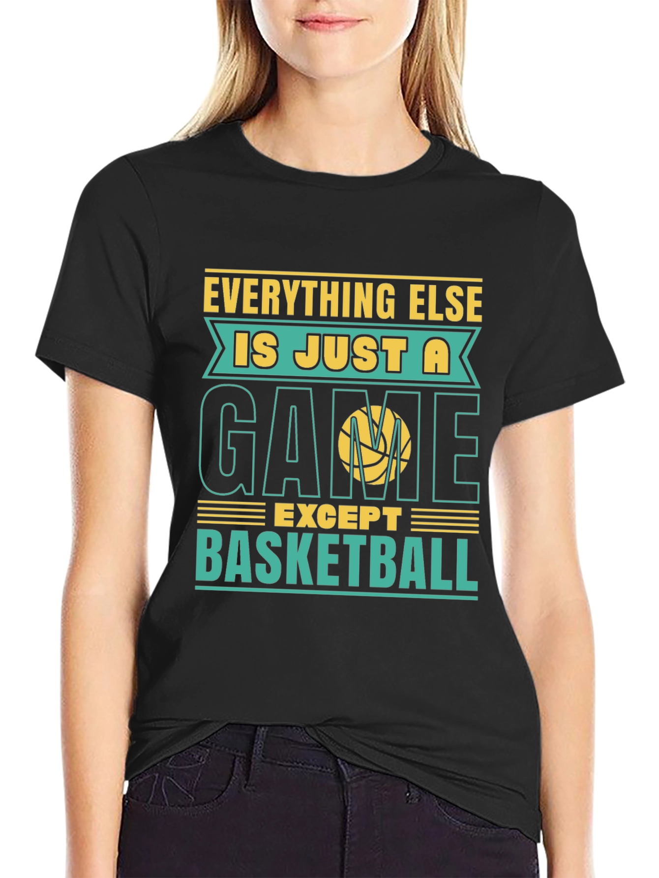Black Basketball Game T-Shirt view 2