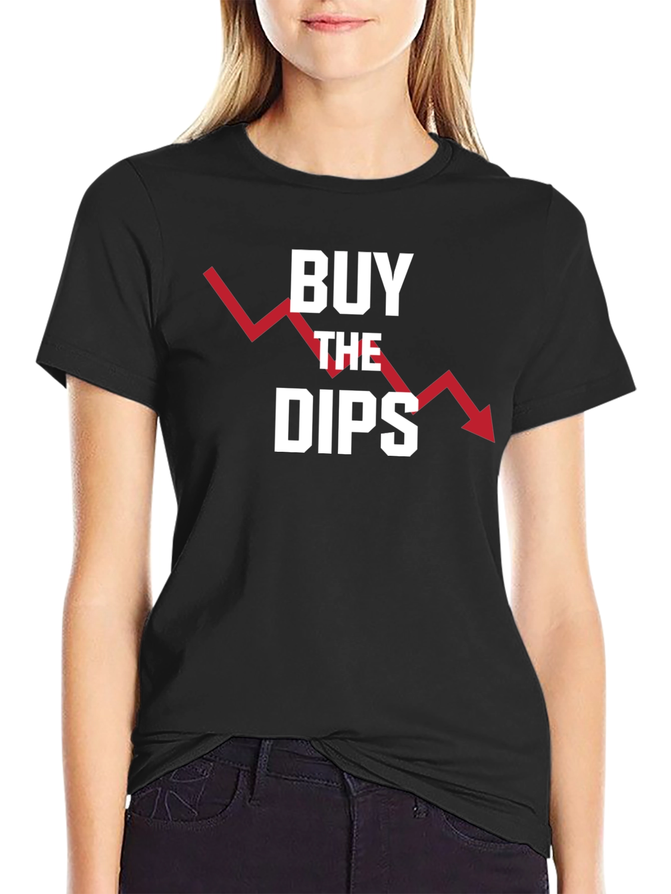 Black Buy The Dips T-Shirt - Stock Market Investor Apparel view 2