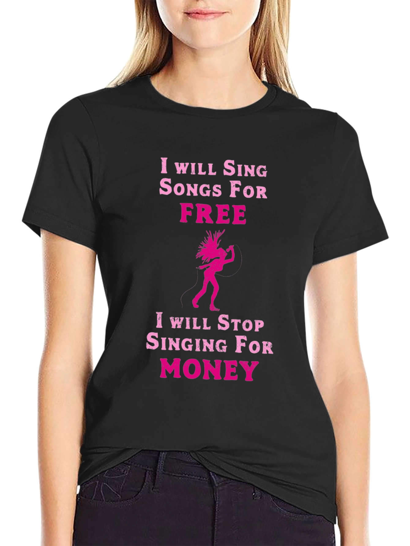 Black Sing For Free Graphic Tee view 2
