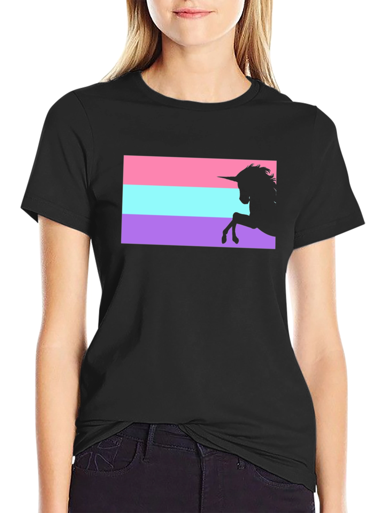 Black Unicorn Genderfluid Pride T-Shirt view 2