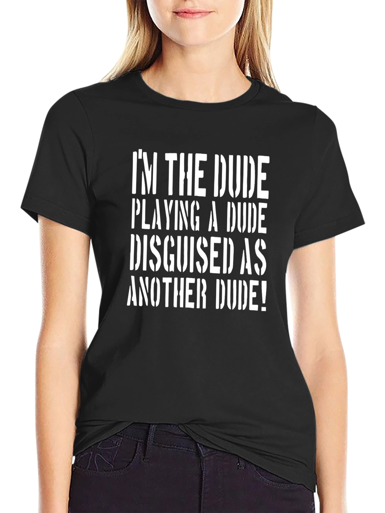 Black I'm The Dude T-Shirt | Funny Movie Quote Tee view 2