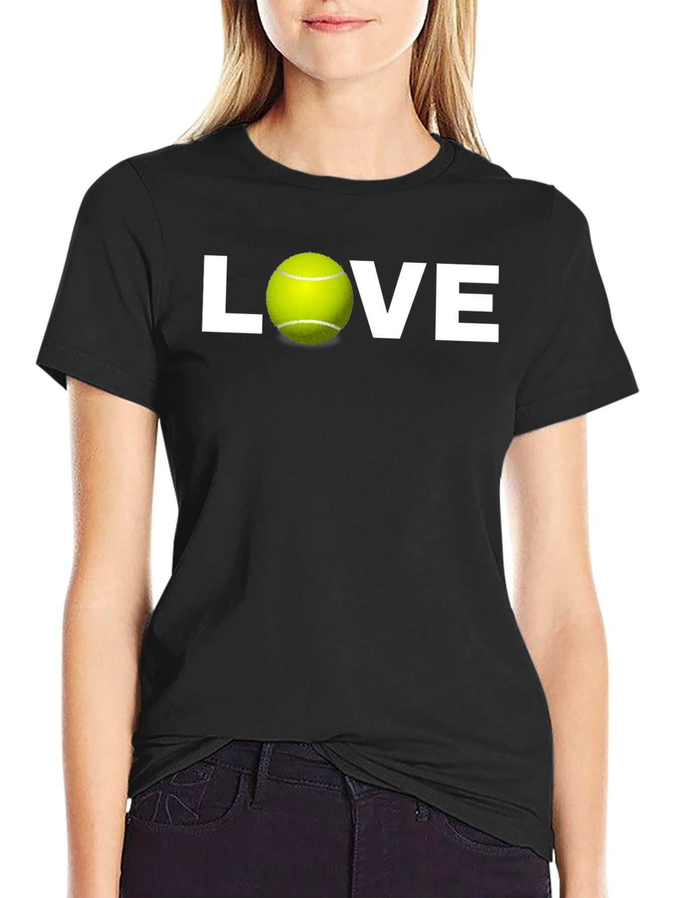 Black Tennis Lover Black T-Shirt view 2
