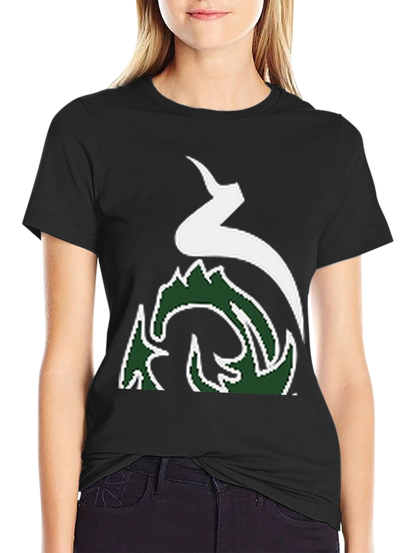 Black Stylish Graphic Print Tee view 2