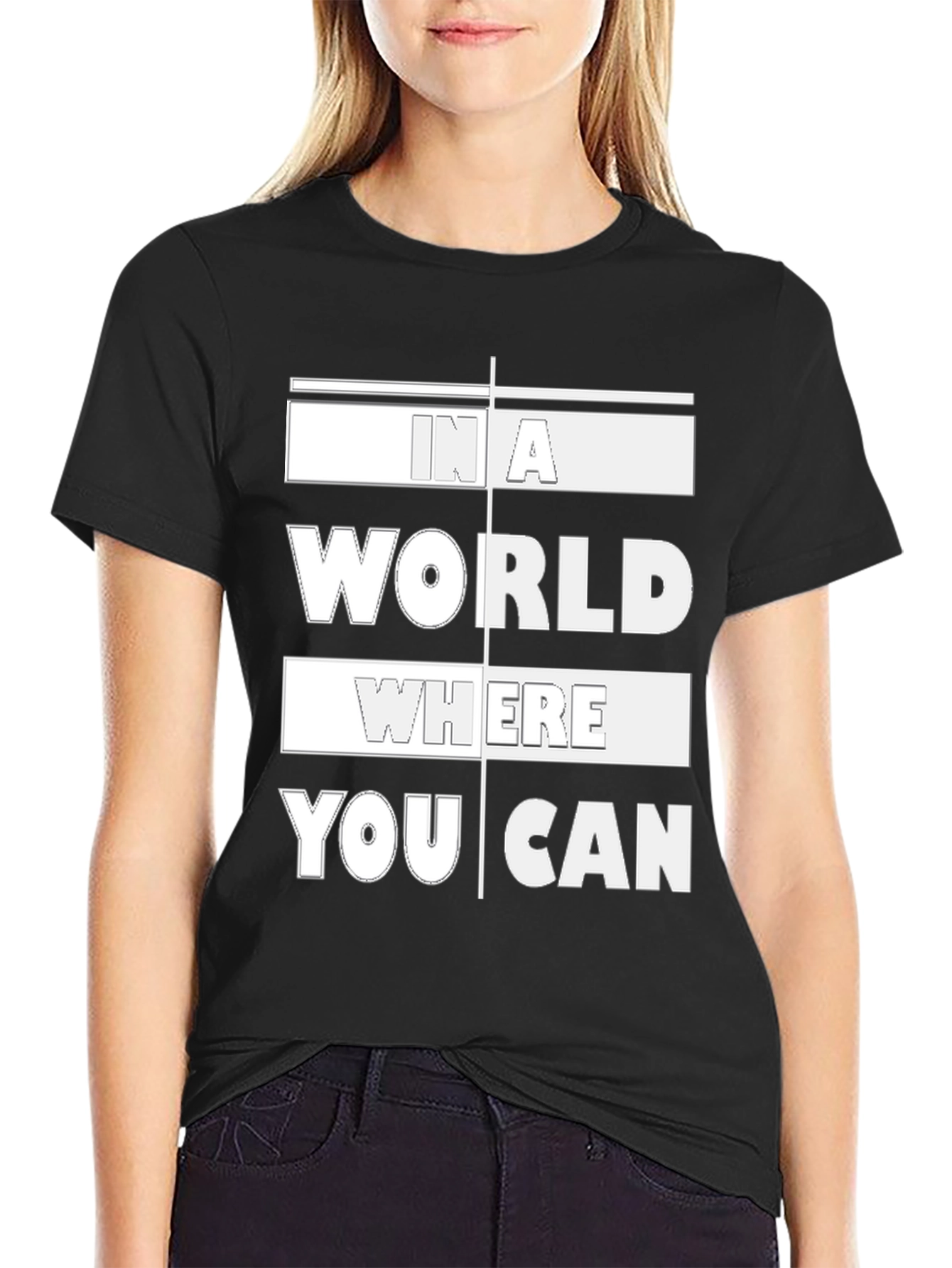 Black In A World Where You Can Be Anything T-Shirt view 2