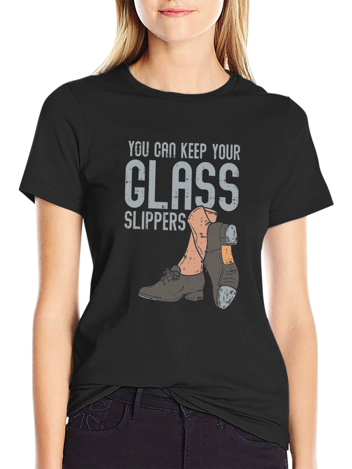 Black You Can Keep Your Glass Slippers Graphic Tee view 2