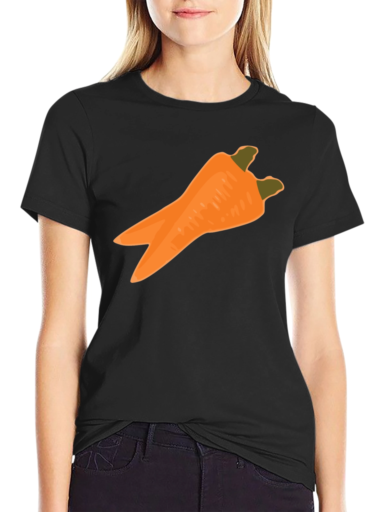 Black Funny Carrot T-Shirt: Unique Vegetable Graphic Tee for Men view 2
