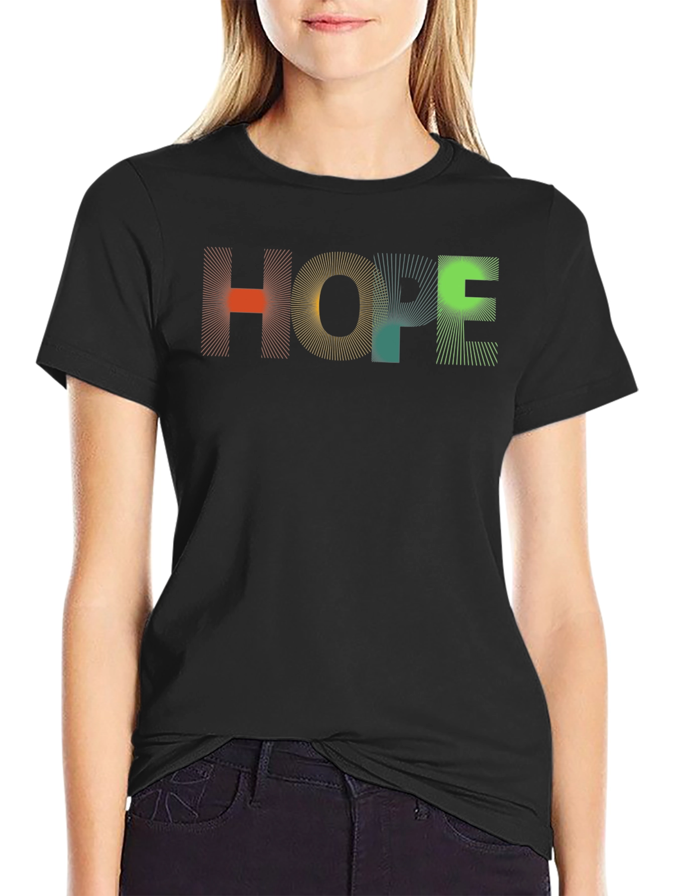 Black HOPE Graphic Tee - Modern Abstract Design, Unisex Fit view 2