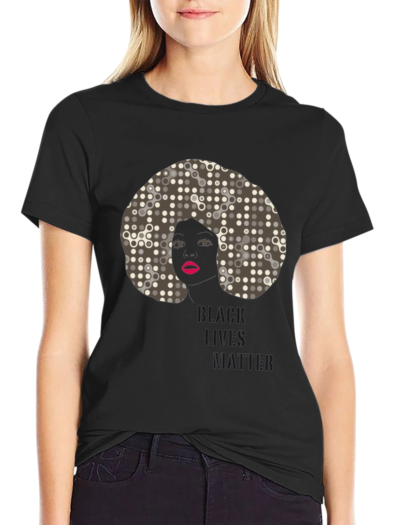Black Black Lives Matter Afro Graphic Tee view 2