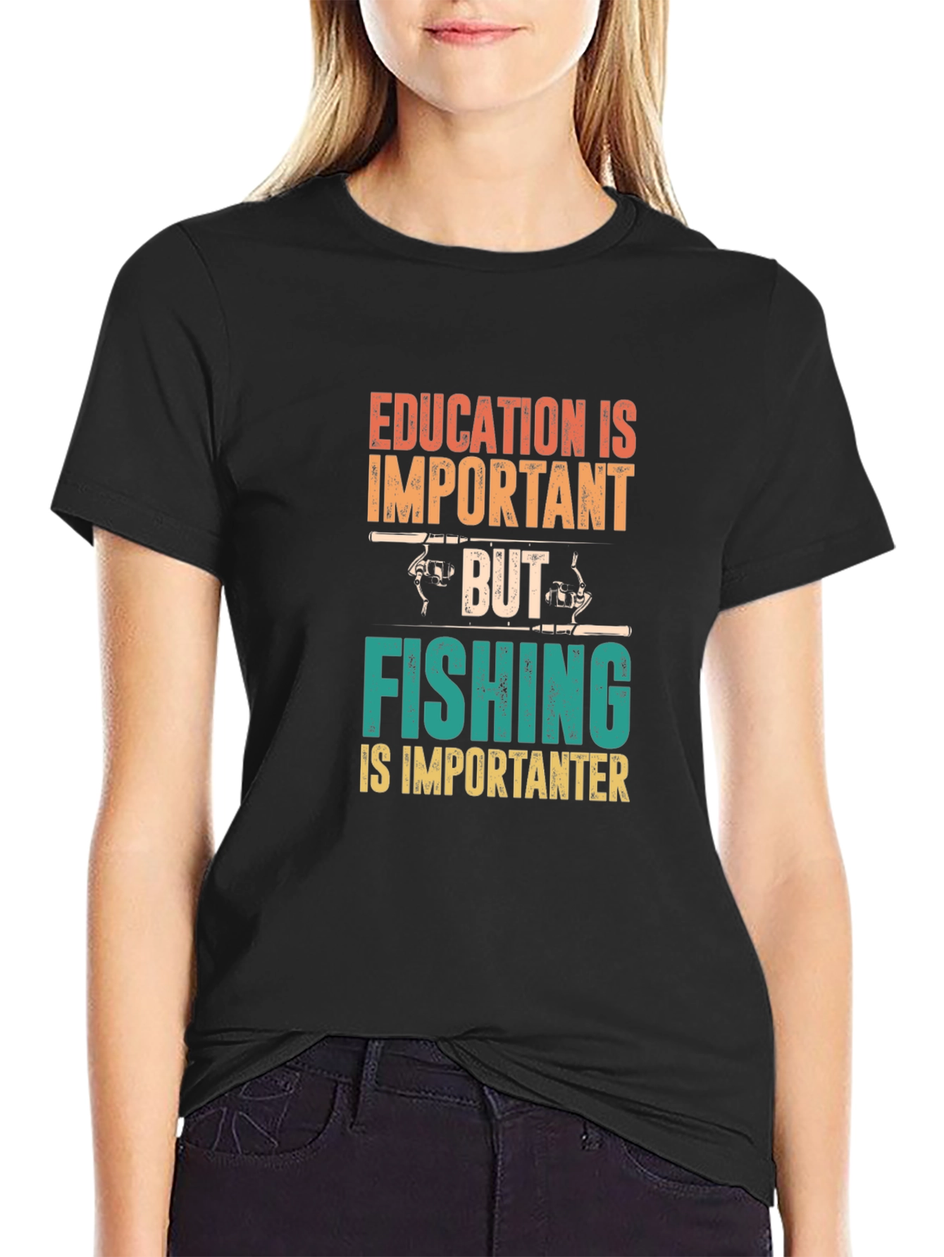 Black Fishing Is Importanter T-Shirt view 2