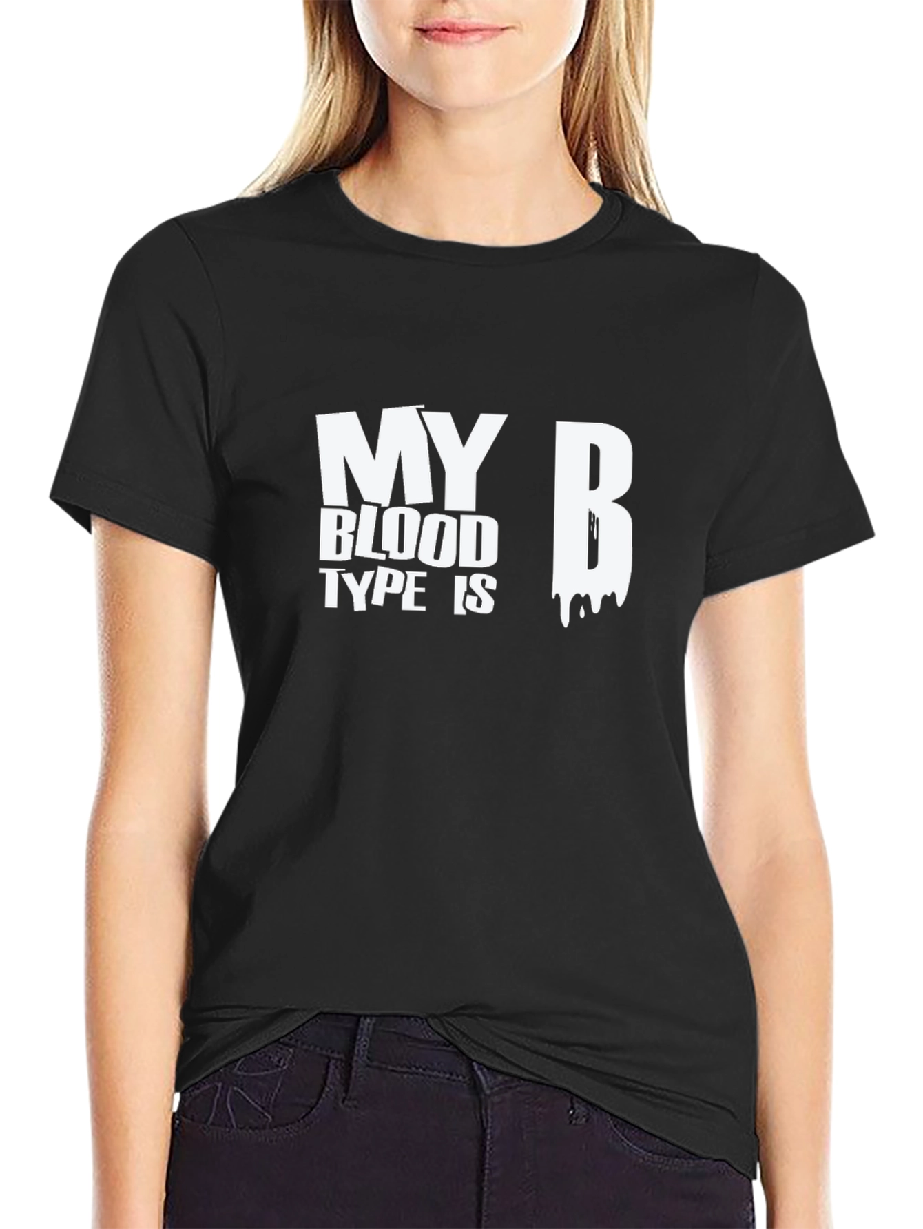 Black My Blood Type Is B - Graphic T-Shirt view 2