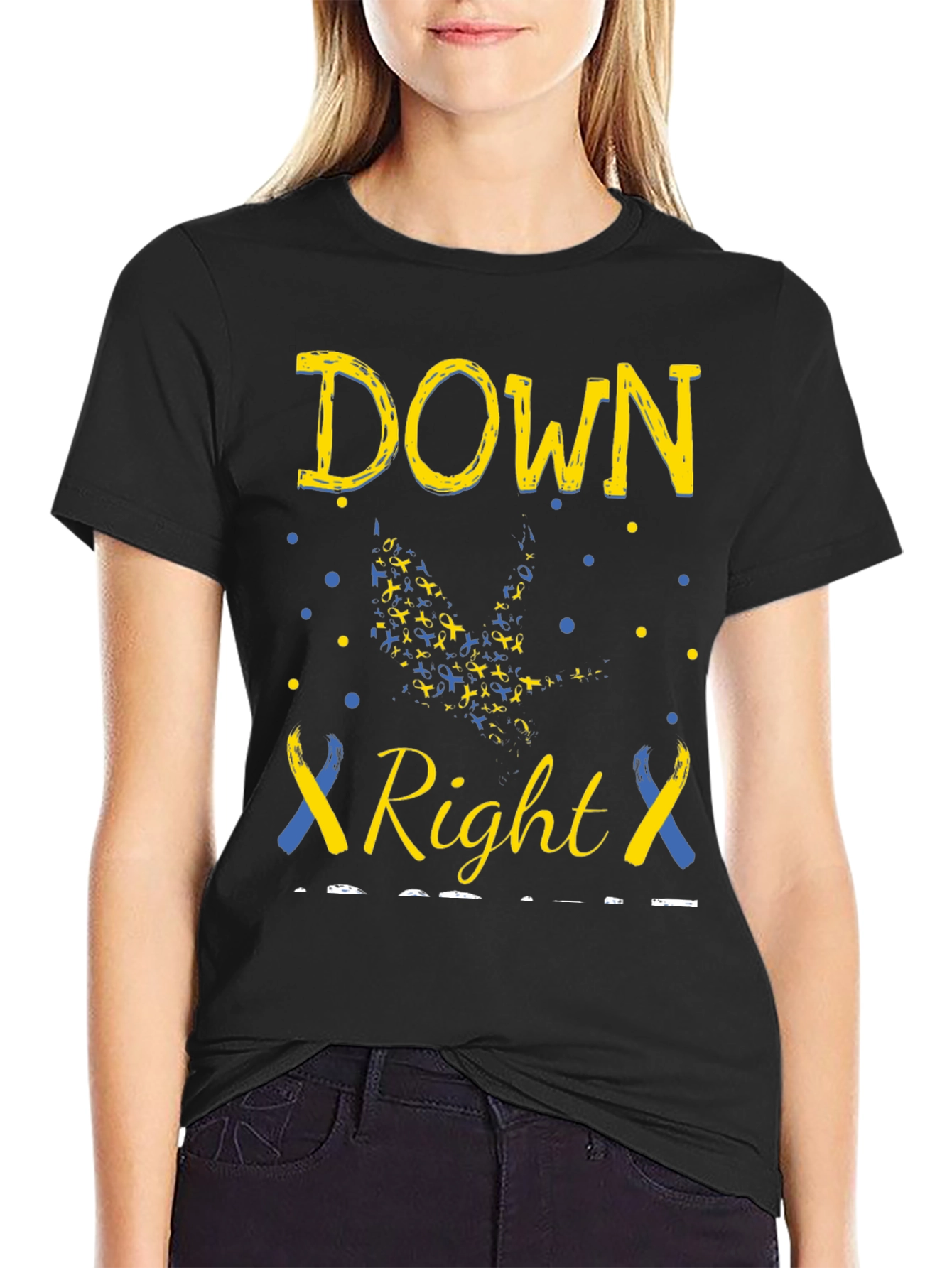 Black Down Right Perfect T-Shirt view 2