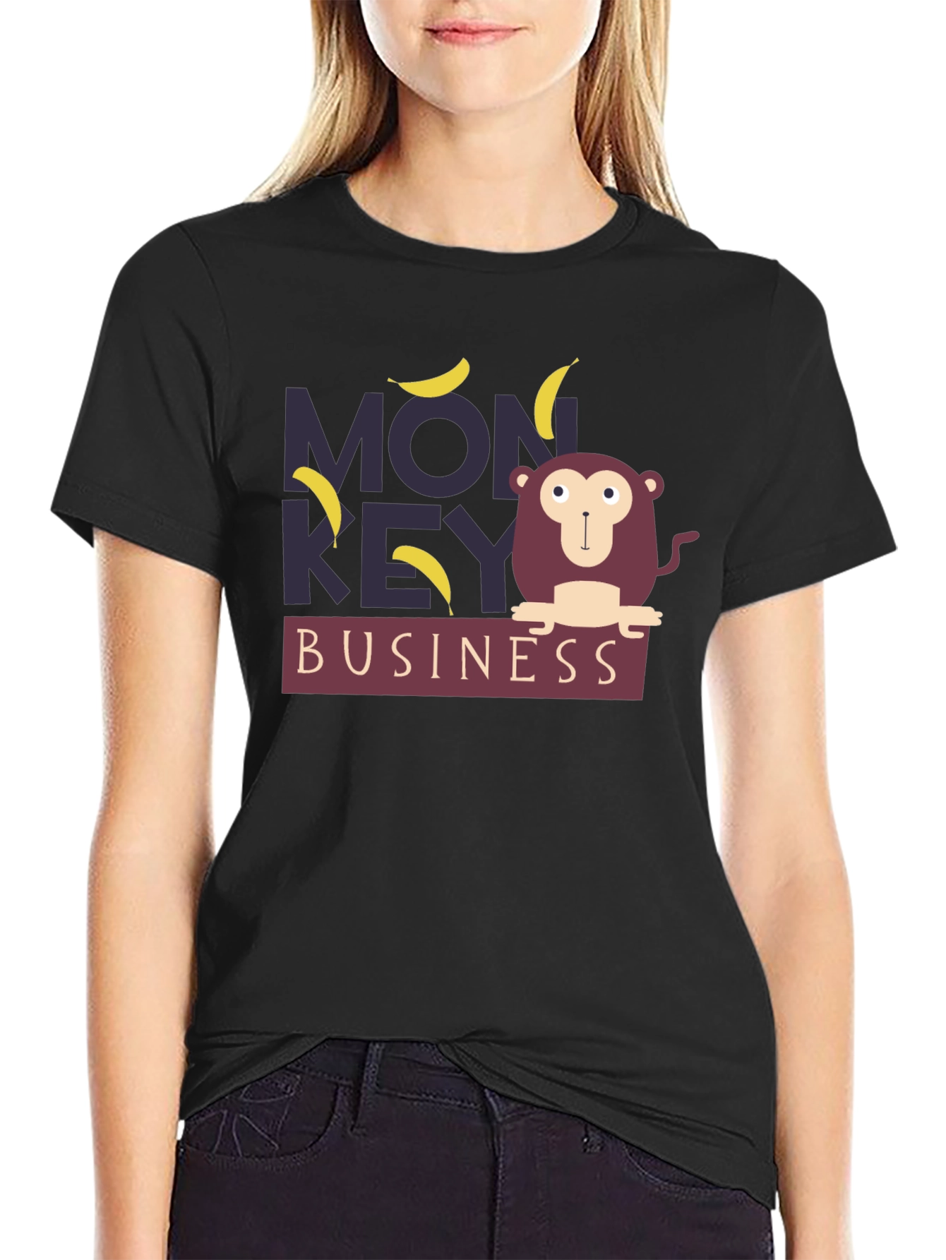Black Monkey Business Graphic Tee - Fun Novelty T-Shirt view 2