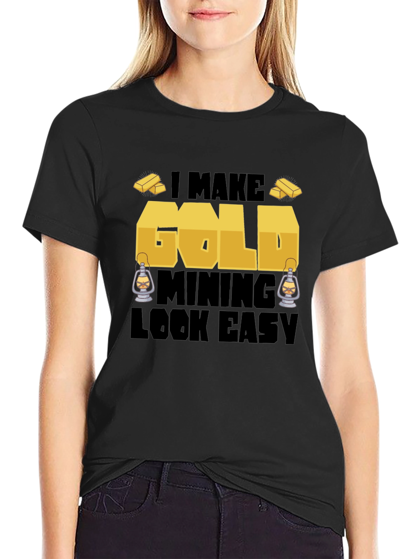 Black Gold Mining T-Shirt - Funny Miner Tee view 2