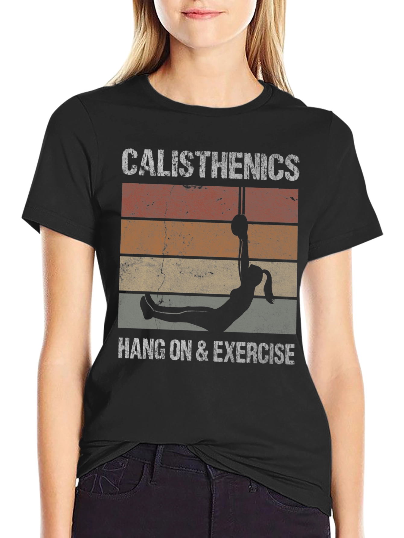 Black Calisthenics Vintage Style T-Shirt view 2