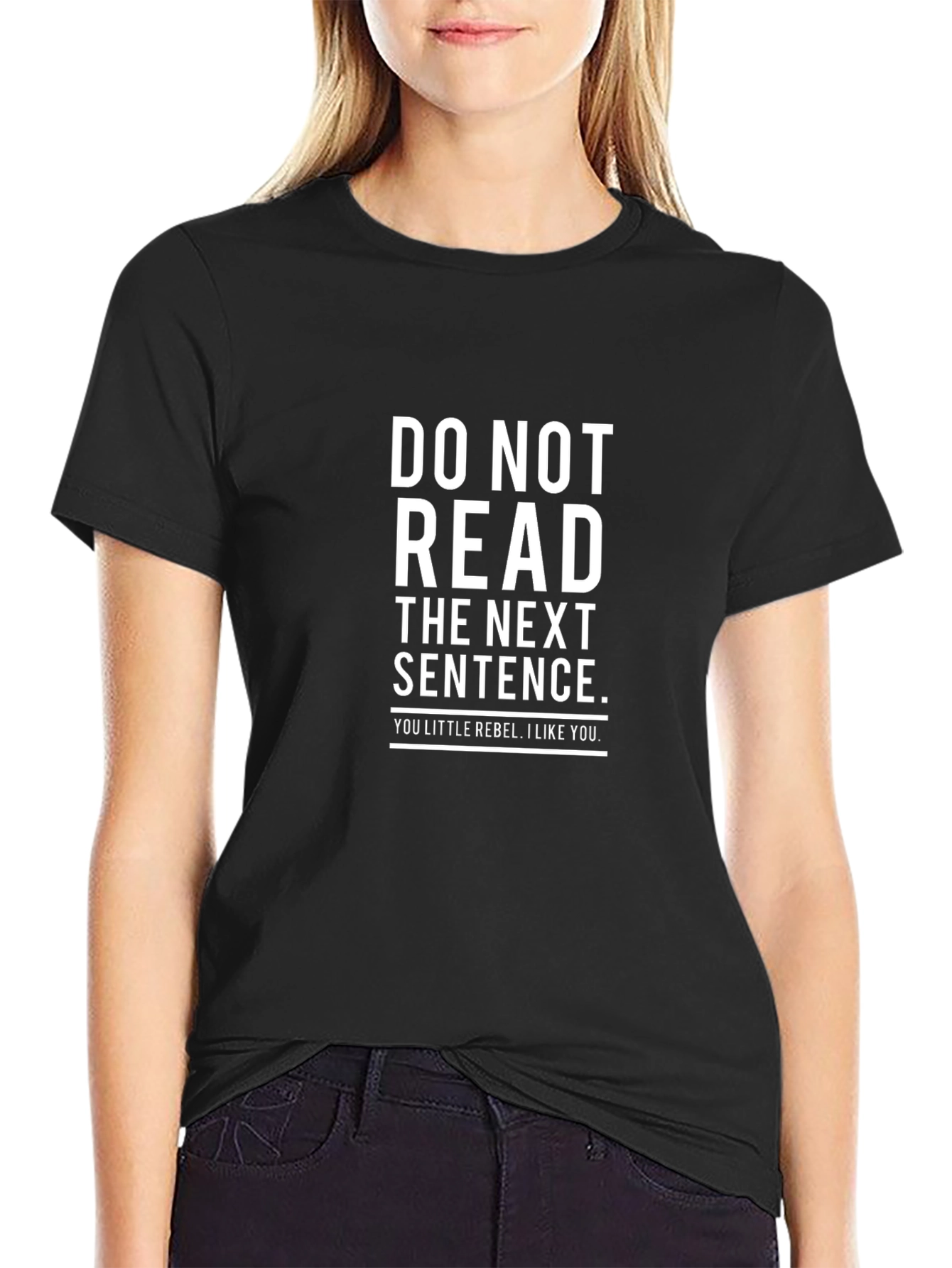 Black Funny 'Do Not Read' Graphic T-Shirt view 2