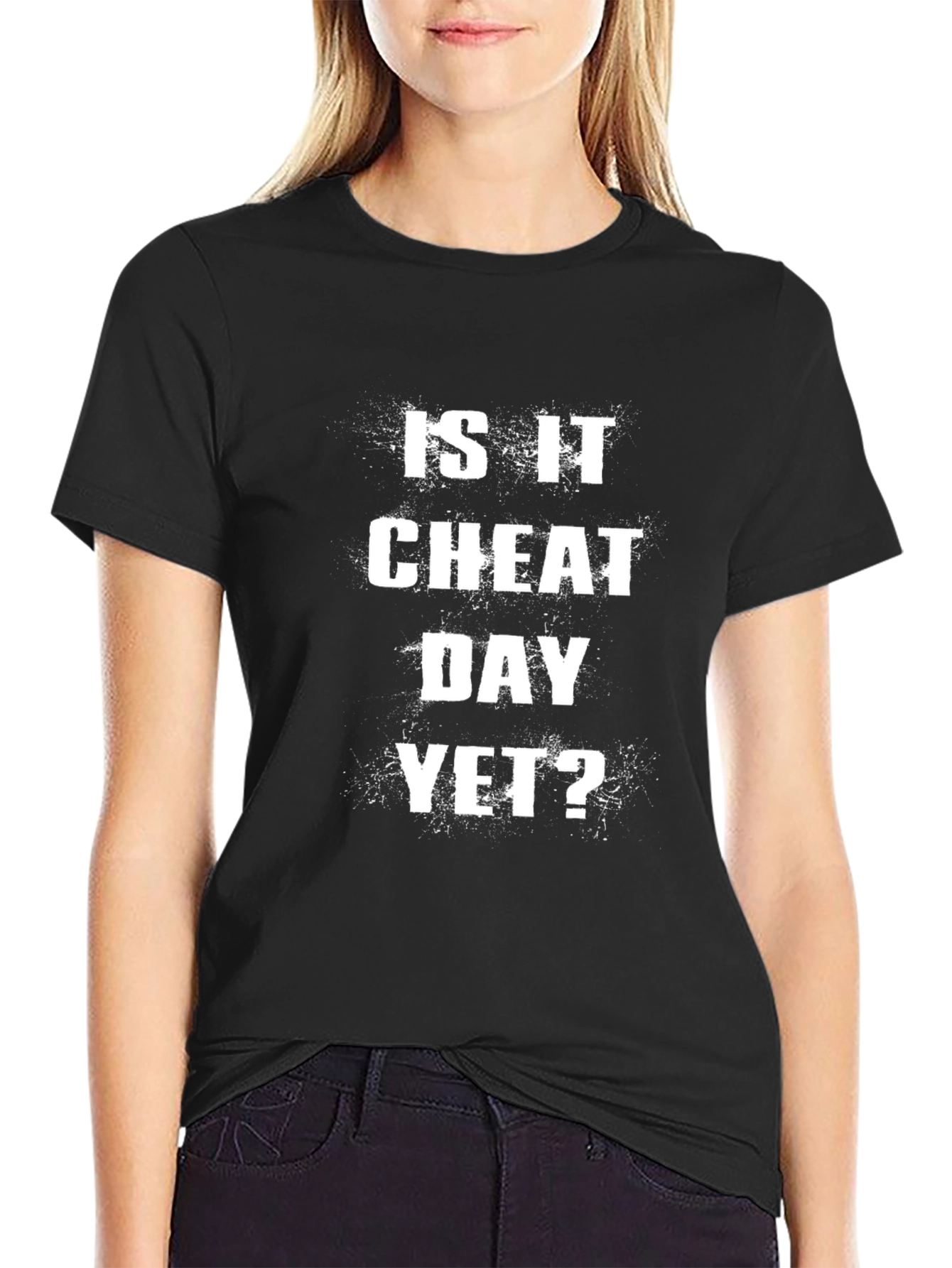 Black Is It Cheat Day Yet? Graphic Tee view 2