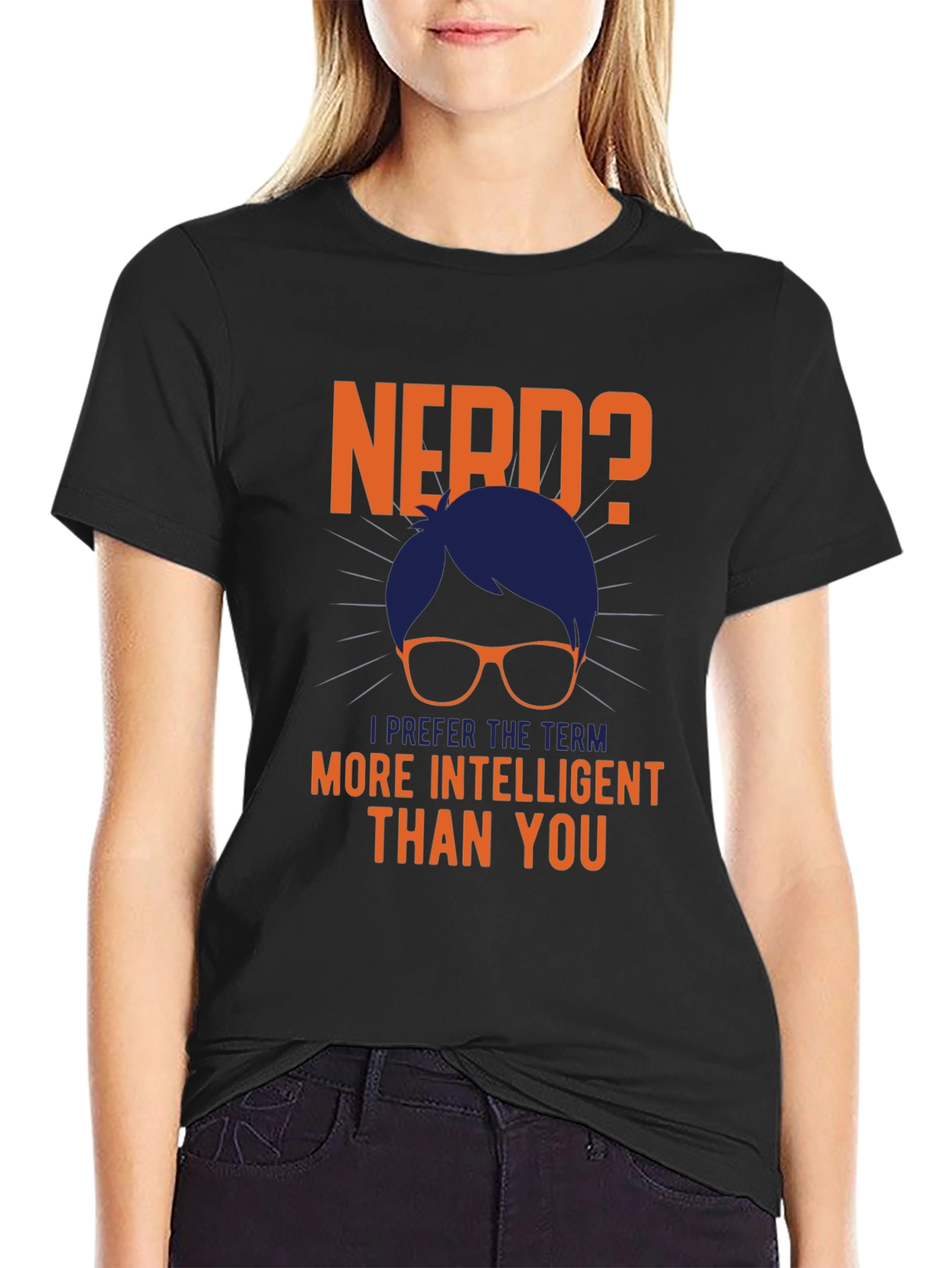 Black Nerd? Intelligent T-Shirt - Funny Geek Tee view 2