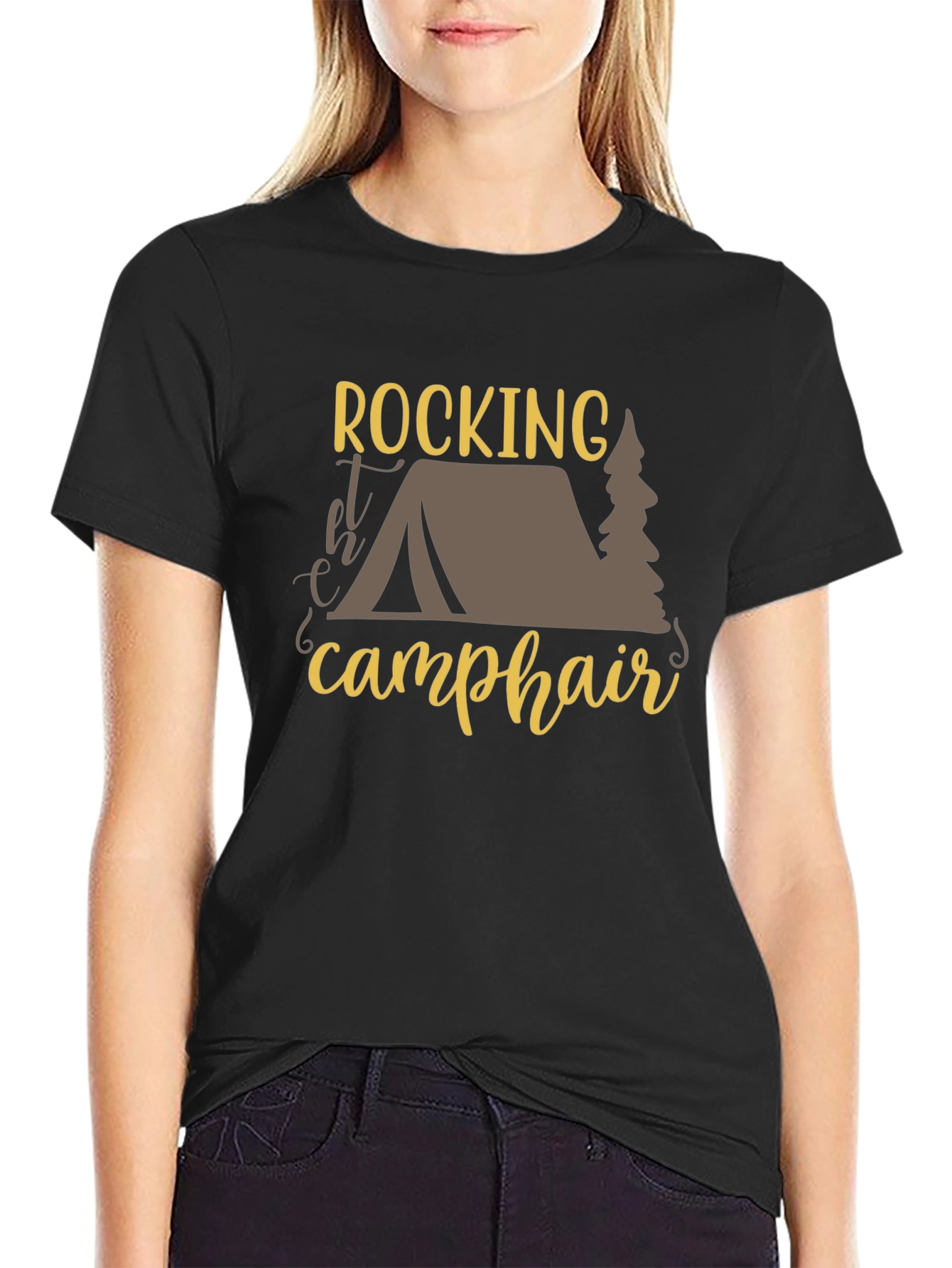 Black Rocking the Camp Hair T-Shirt view 2