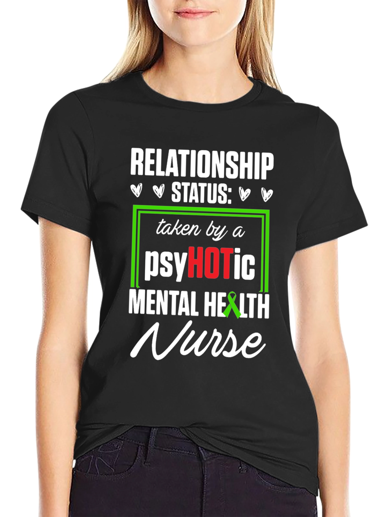 Black Psychotic Mental Health Nurse T-Shirt view 2